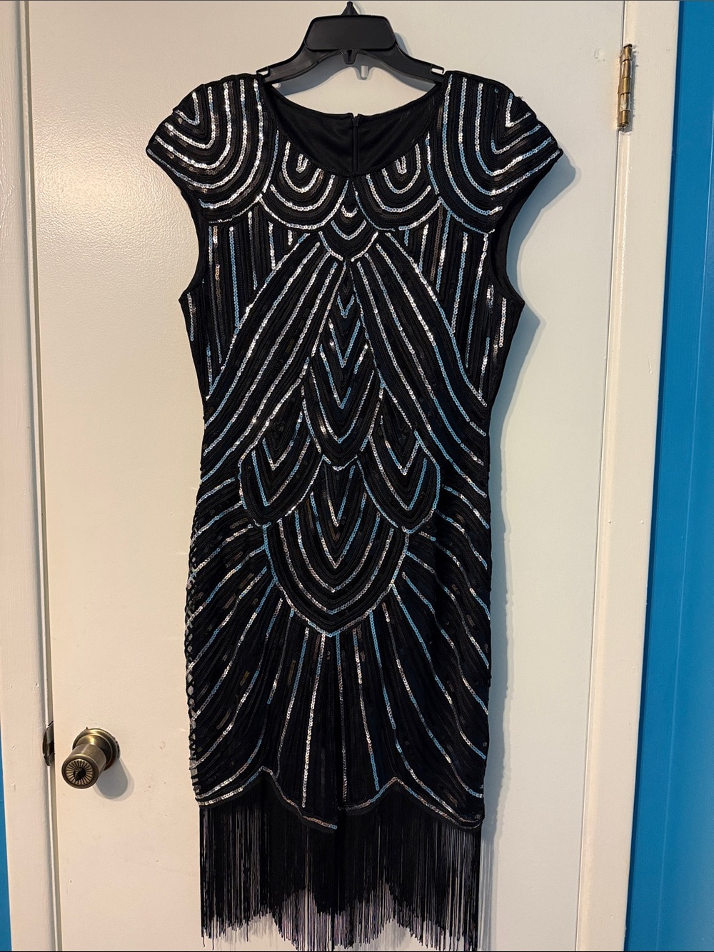 Black Beaded Flapper Dress